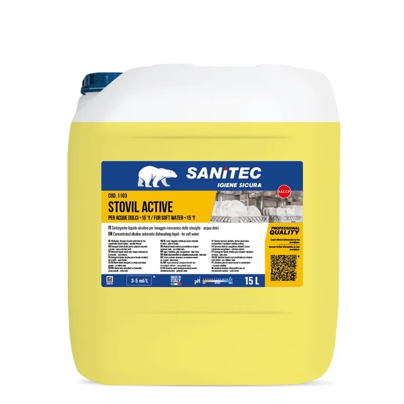 Detergente per lavaggio manuale stoviglie Sanitec Stovil Active 15 lt