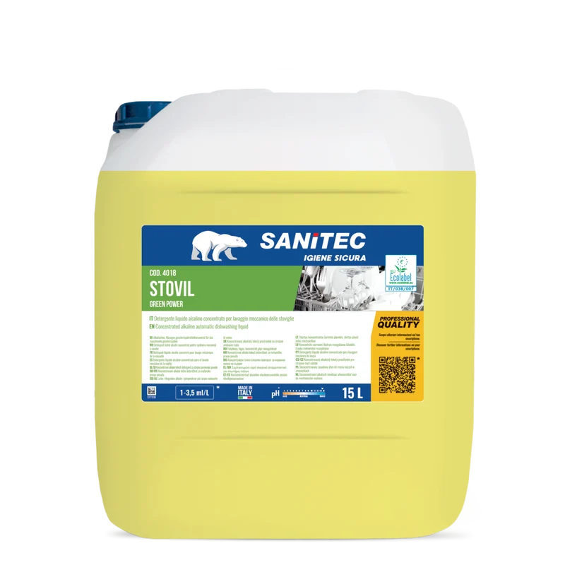 Detergente per lavaggio manuale stoviglie Sanitec Stovil Green Power 15 lt
