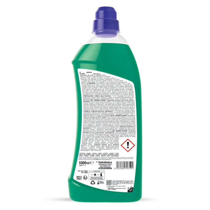 Detergente per pavimenti Sanitec Igienic Floor Mela Verde 1 lt