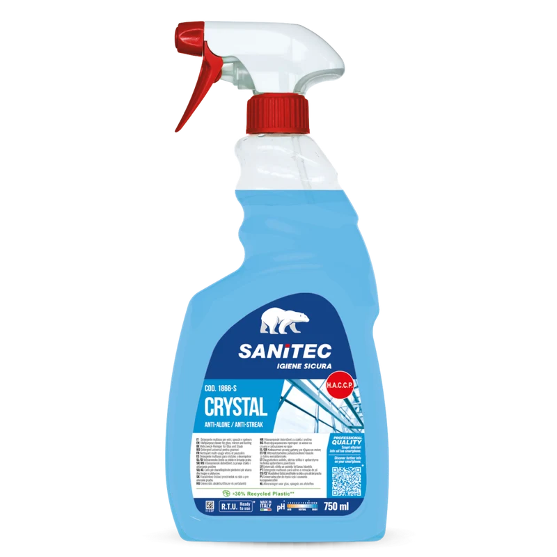 Detergente multiuso per vetri e polvere Sanitec Crystal 750 ml