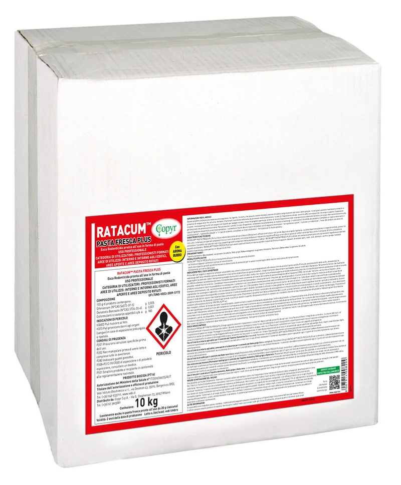 Esca rodenticida per topi e ratti Copyr Ratacum Pasta Plus 10 kg